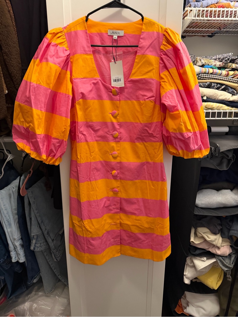 Avara Jayla Multi Striped Mini Dress NWT Size Medium